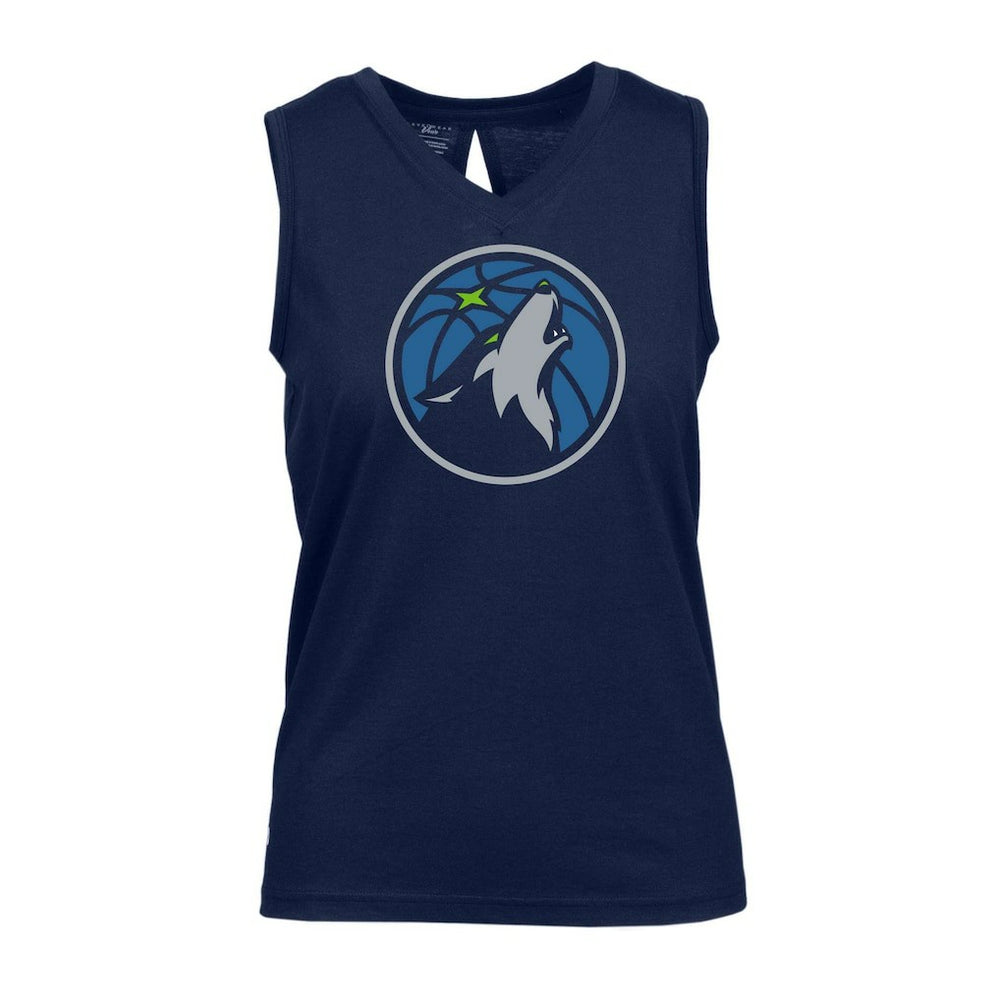 Minnesota Timberwolves Levelwear Women's Paisley Core V-Neck Tank Top Navy