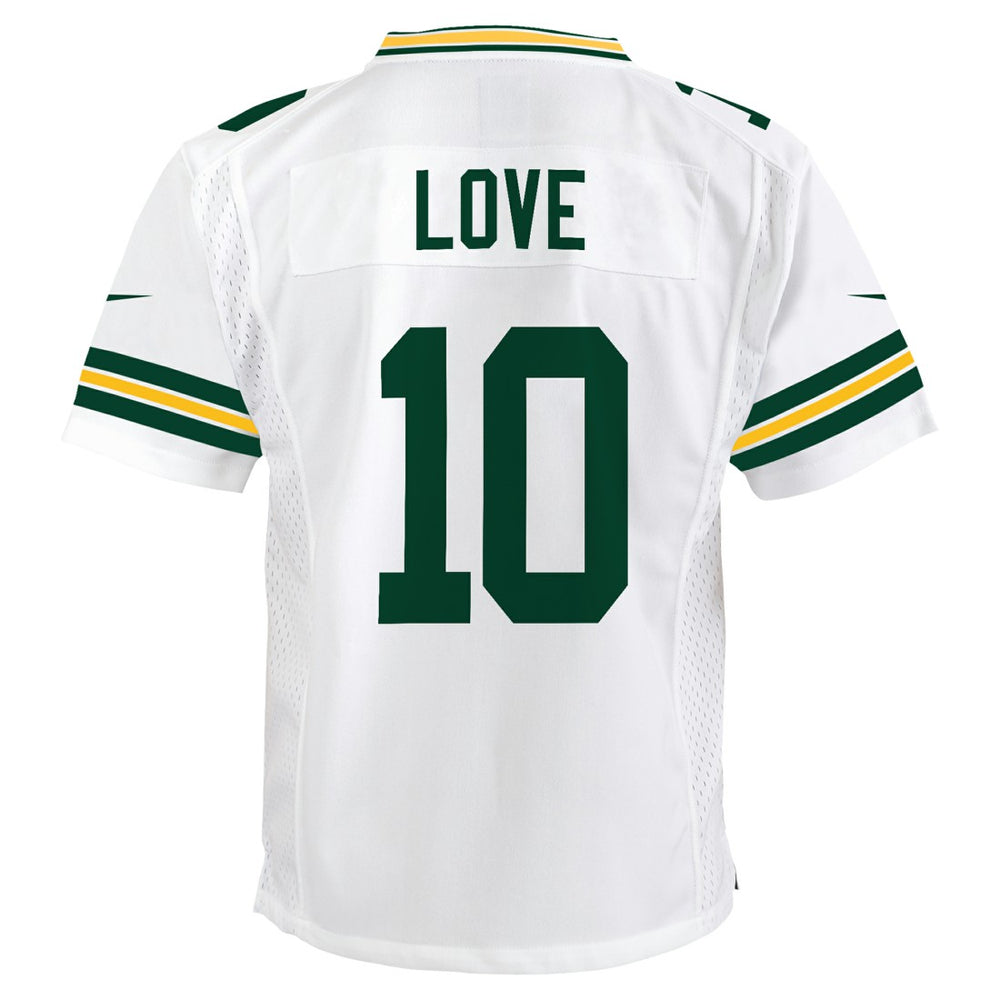 Jordan Love Green Bay Packers Youth Game Jersey White