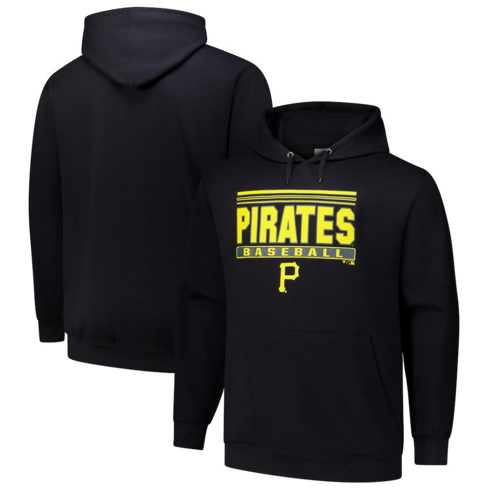 Pittsburgh Pirates   Stack Fleece Pullover Hoodie - Black Hoodies