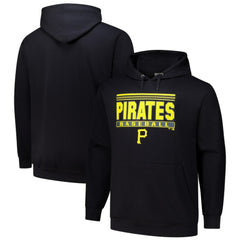 Pittsburgh Pirates   Stack Fleece Pullover Hoodie - Black Hoodies