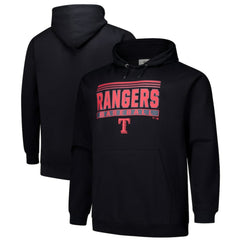 Texas Rangers   Stack Fleece Pullover Hoodie - Black Hoodies