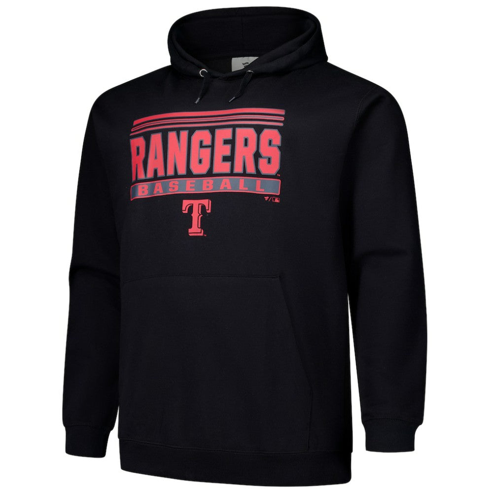 Texas Rangers   Stack Fleece Pullover Hoodie - Black Hoodies
