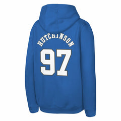 Aidan Hutchinson Detroit Lions Youth Mainliner Player Name & Number Pullover Hoodie Blue
