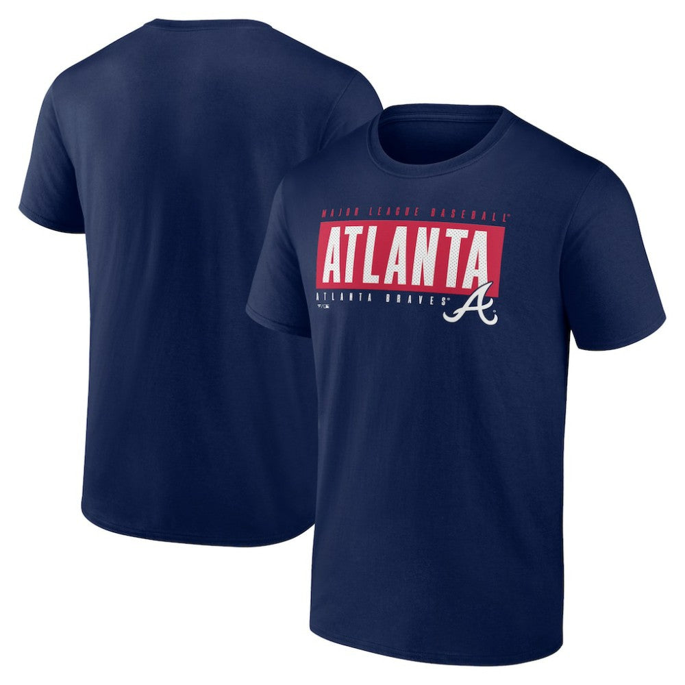 Atlanta Braves Blocked Out T-Shirt - Navy T-shirts