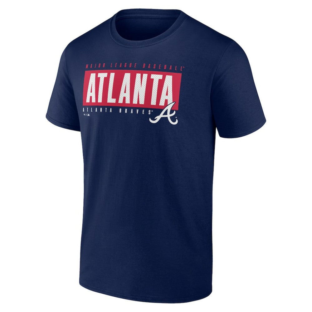Atlanta Braves Blocked Out T-Shirt - Navy T-shirts