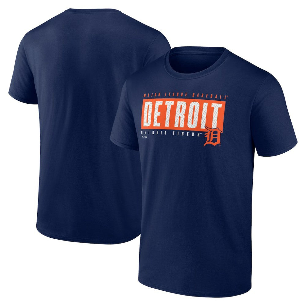 Detroit Tigers Blocked Out T-Shirt - Navy T-shirts