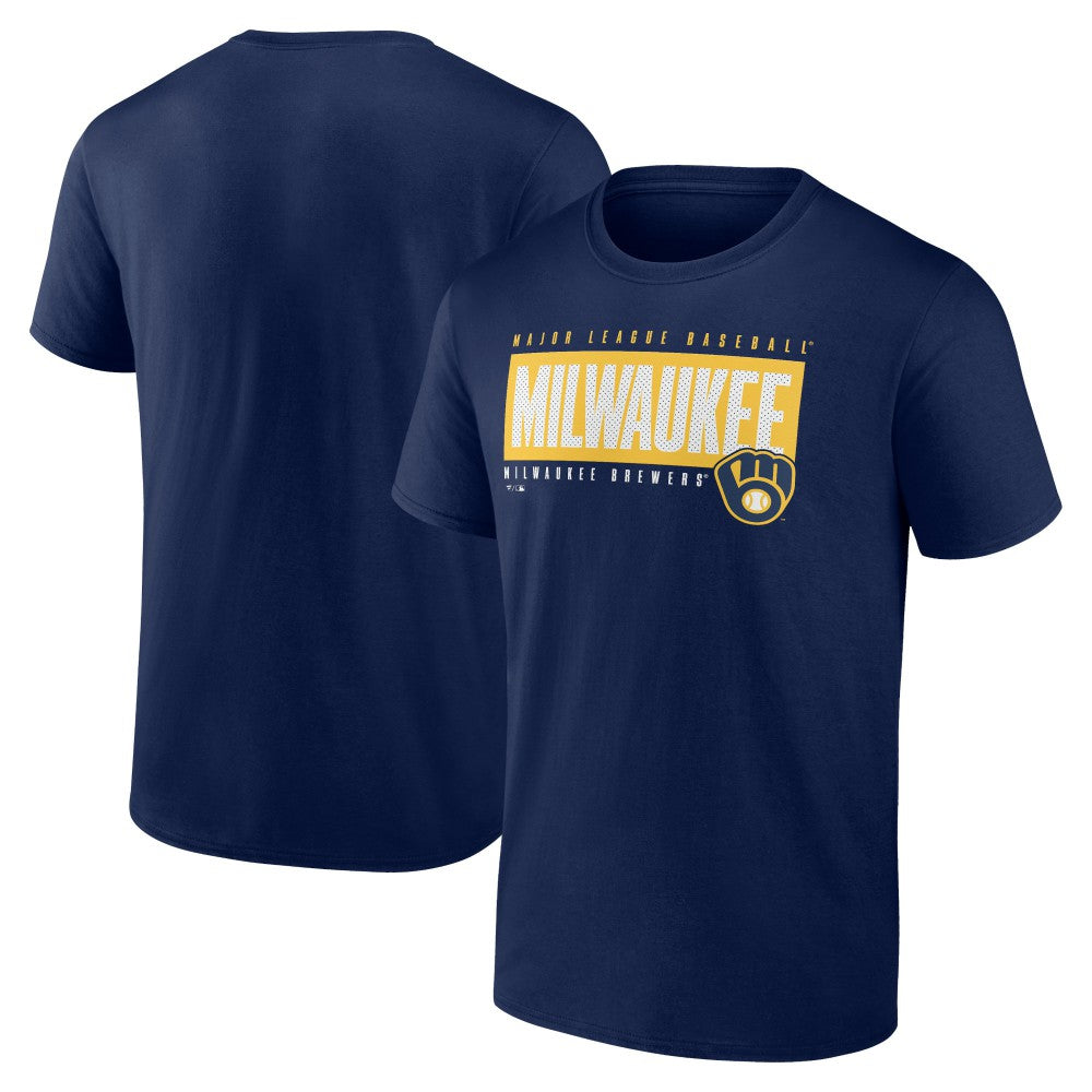 Milwaukee Brewers Blocked Out T-Shirt - Navy T-shirts