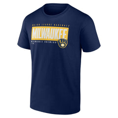 Milwaukee Brewers Blocked Out T-Shirt - Navy T-shirts