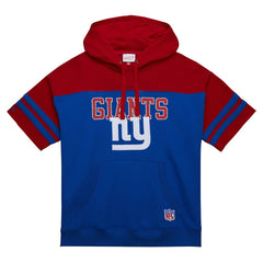 New York Giants Off Field Vintage Logo Short Sleeve Pullover Hoodie Royal