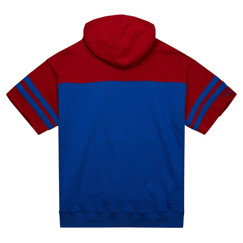 New York Giants Off Field Vintage Logo Short Sleeve Pullover Hoodie Royal