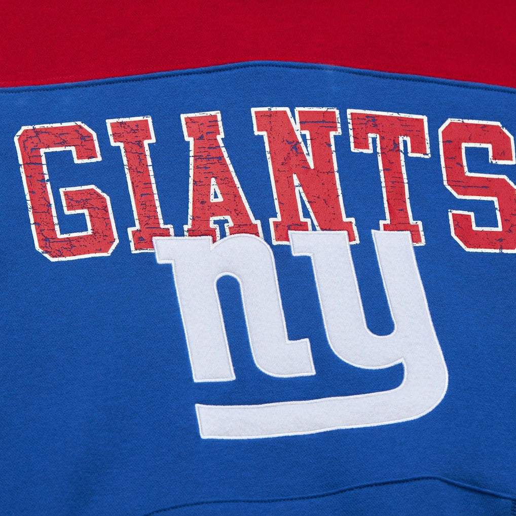 New York Giants Off Field Vintage Logo Short Sleeve Pullover Hoodie Royal