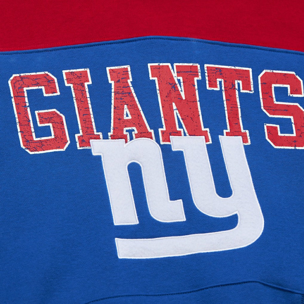New York Giants Off Field Vintage Logo Short Sleeve Pullover Hoodie Royal