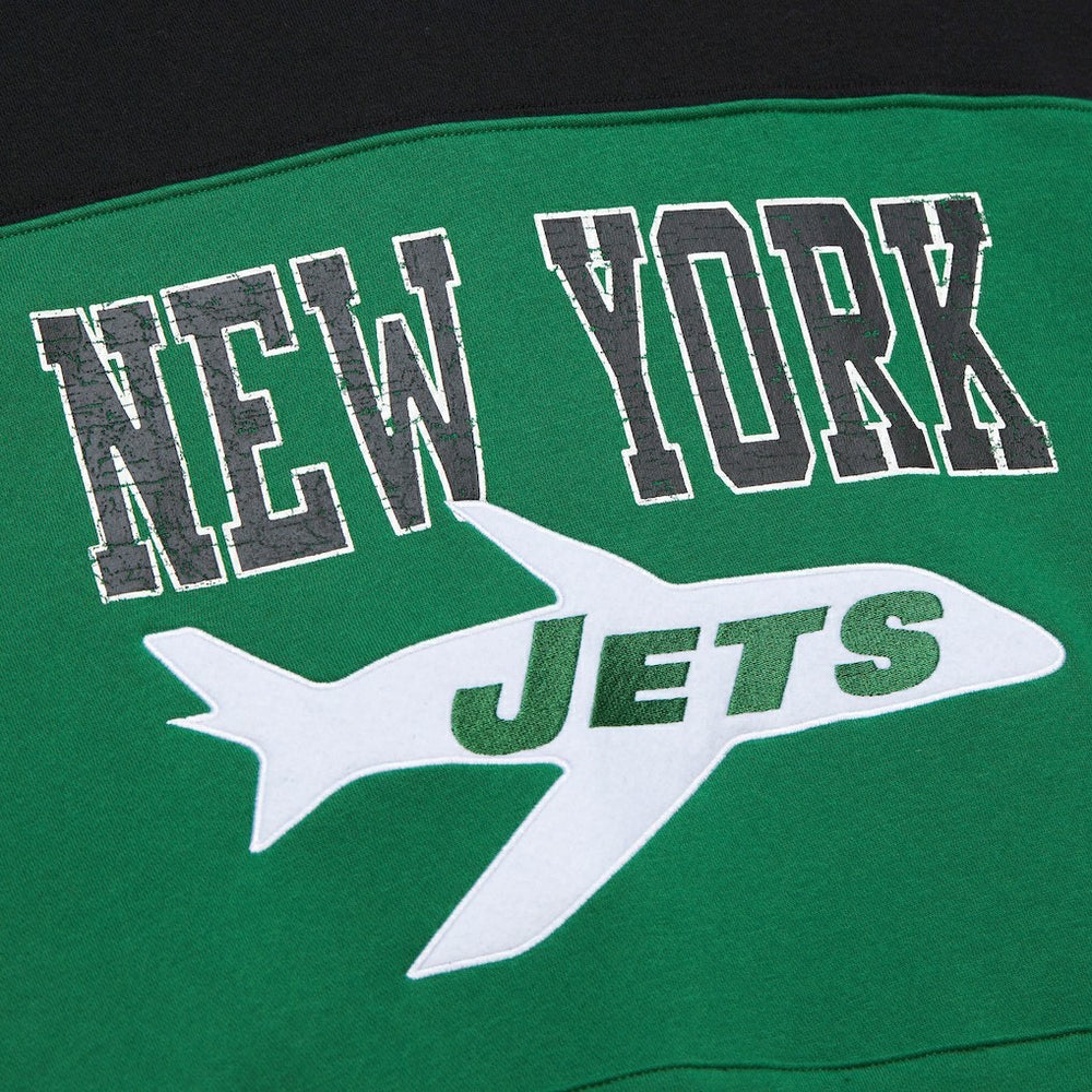 New York Jets Off Field Vintage Logo Short Sleeve Pullover Hoodie Kelly Green