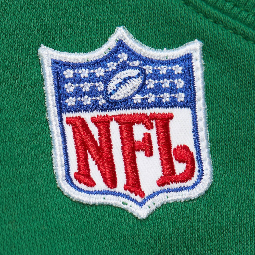 New York Jets Off Field Vintage Logo Short Sleeve Pullover Hoodie Kelly Green