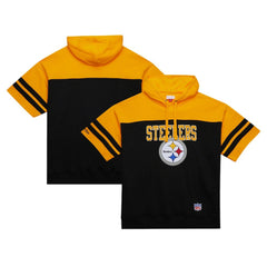 Pittsburgh Steelers Off Field Vintage Logo Short Sleeve Pullover Hoodie Black