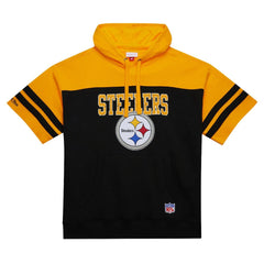Pittsburgh Steelers Off Field Vintage Logo Short Sleeve Pullover Hoodie Black