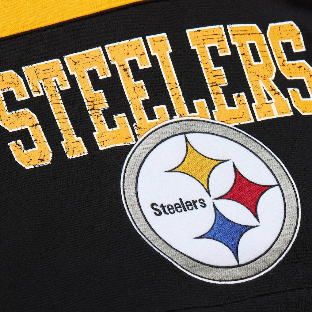 Pittsburgh Steelers Off Field Vintage Logo Short Sleeve Pullover Hoodie Black