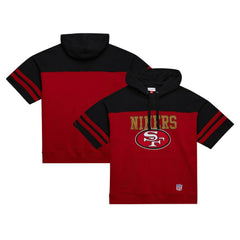 San Francisco 49ers Off Field Vintage Logo Short Sleeve Pullover Hoodie Scarlet