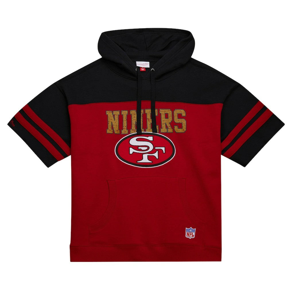 San Francisco 49ers Off Field Vintage Logo Short Sleeve Pullover Hoodie Scarlet