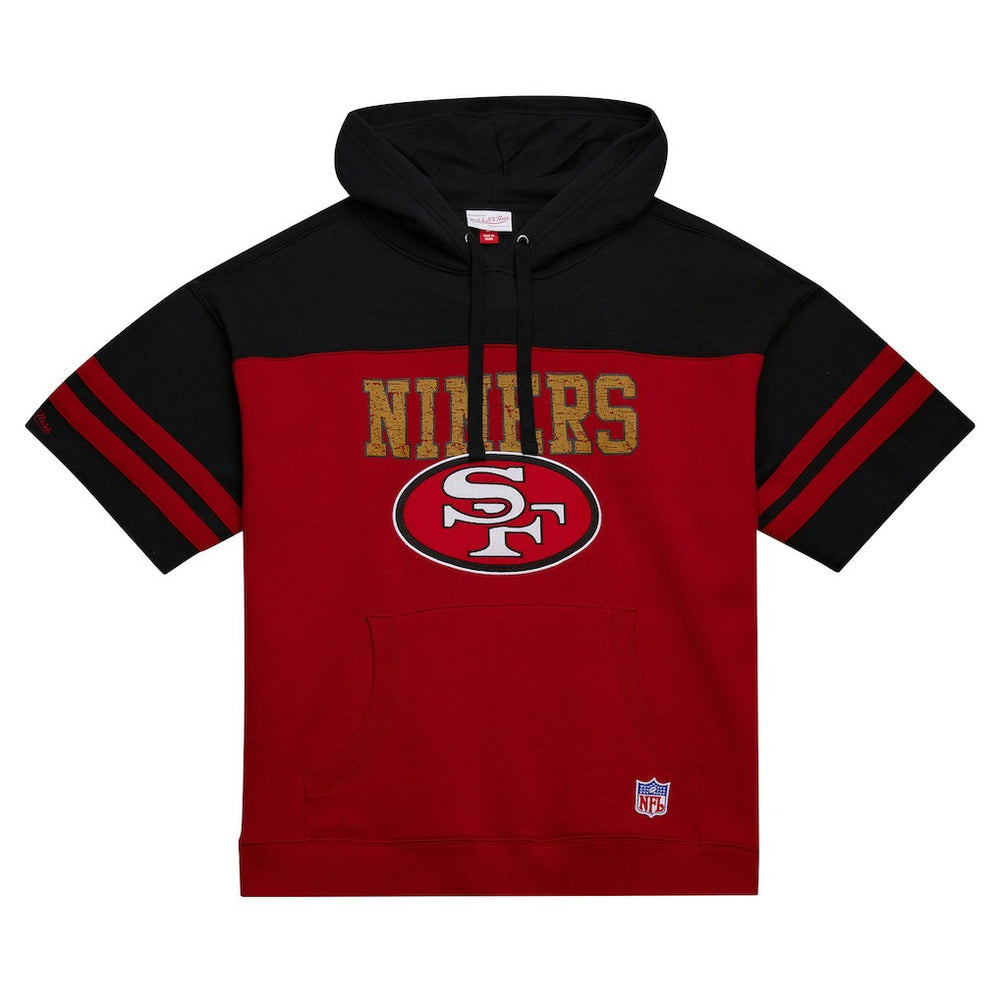 San Francisco 49ers Off Field Vintage Logo Short Sleeve Pullover Hoodie Scarlet