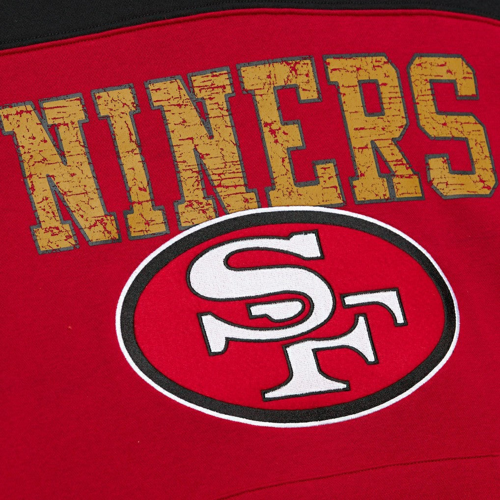 San Francisco 49ers Off Field Vintage Logo Short Sleeve Pullover Hoodie Scarlet