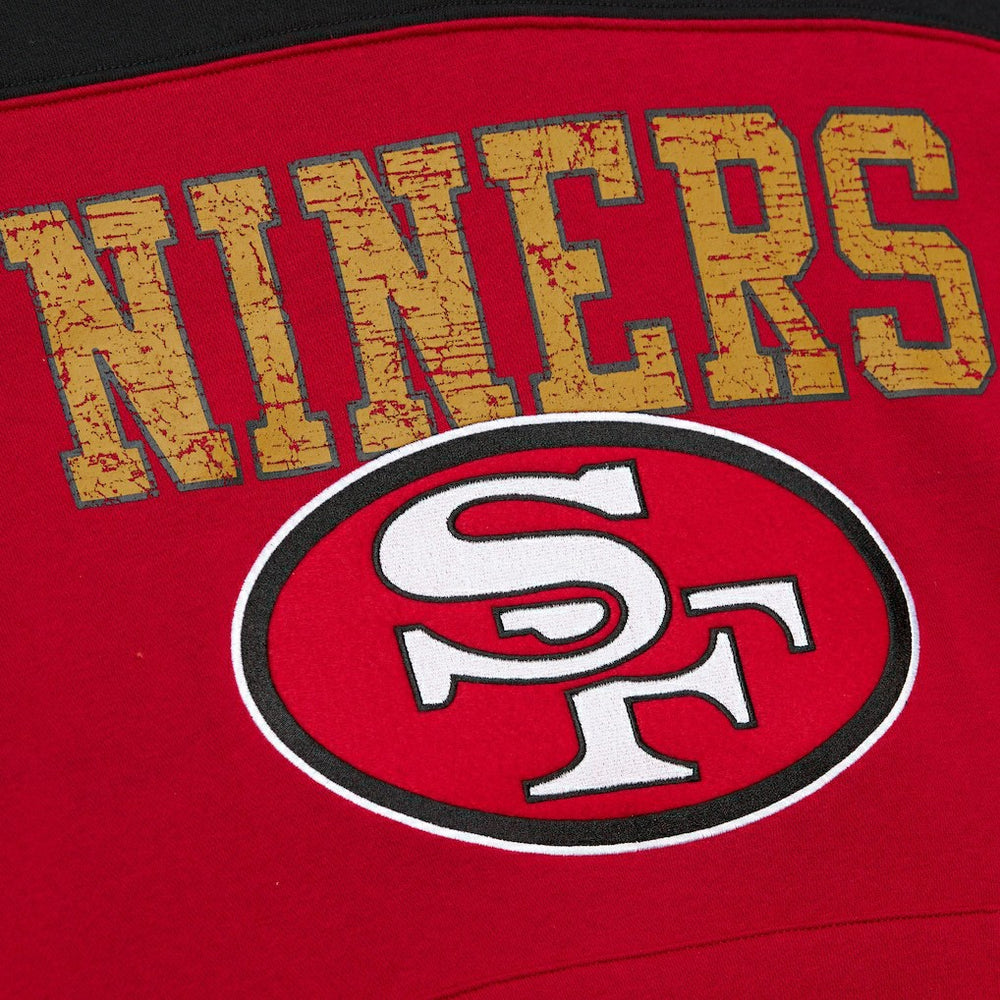 San Francisco 49ers Off Field Vintage Logo Short Sleeve Pullover Hoodie Scarlet