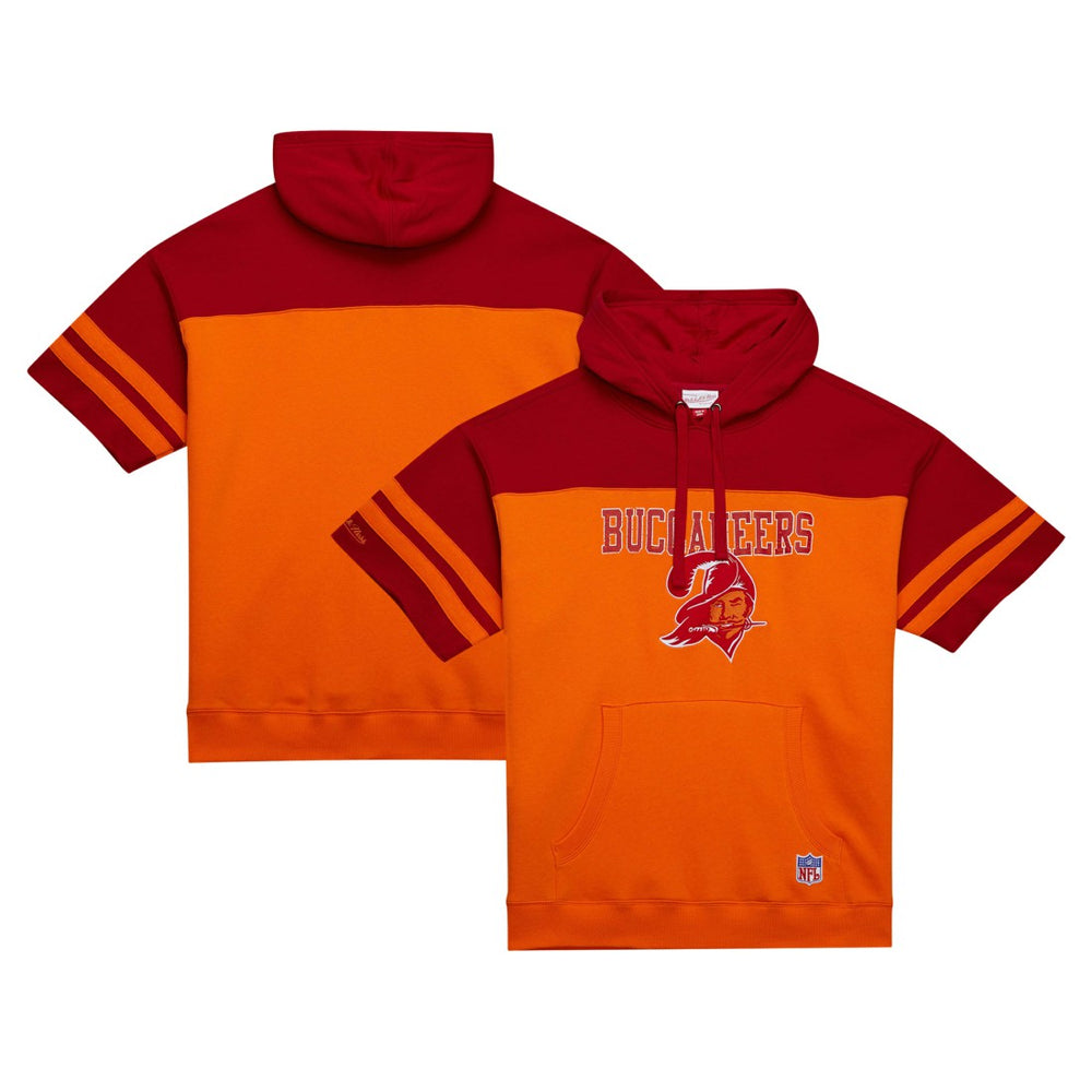Tampa Bay Buccaneers Off Field Vintage Logo Short Sleeve Pullover Hoodie Orange