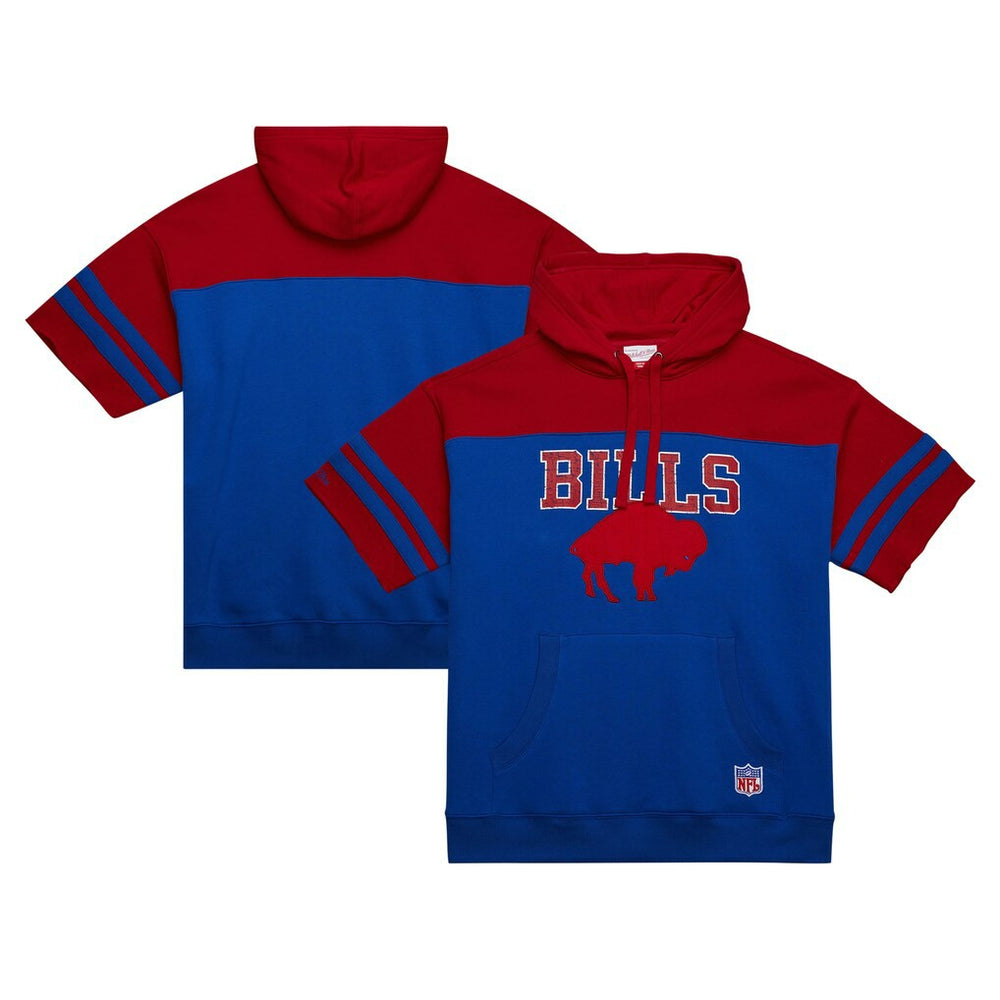 Buffalo Bills Off Field Vintage Logo Short Sleeve Pullover Hoodie Royal