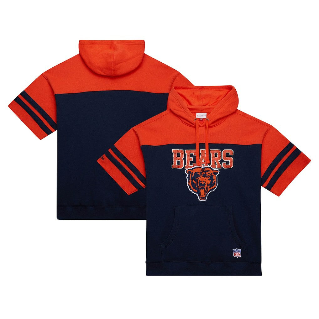 Chicago Bears Off Field Vintage Logo Short Sleeve Pullover Hoodie Navy