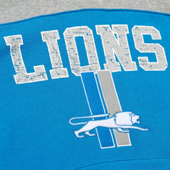 Detroit Lions Off Field Vintage Logo Short Sleeve Pullover Hoodie Blue