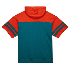 Miami Dolphins Off Field Vintage Logo Short Sleeve Pullover Hoodie Aqua