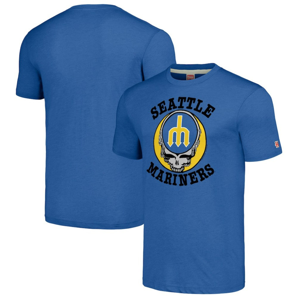 Seattle Mariners Homage Grateful Dead Tri-Blend T-Shirt - Royal T-shirts