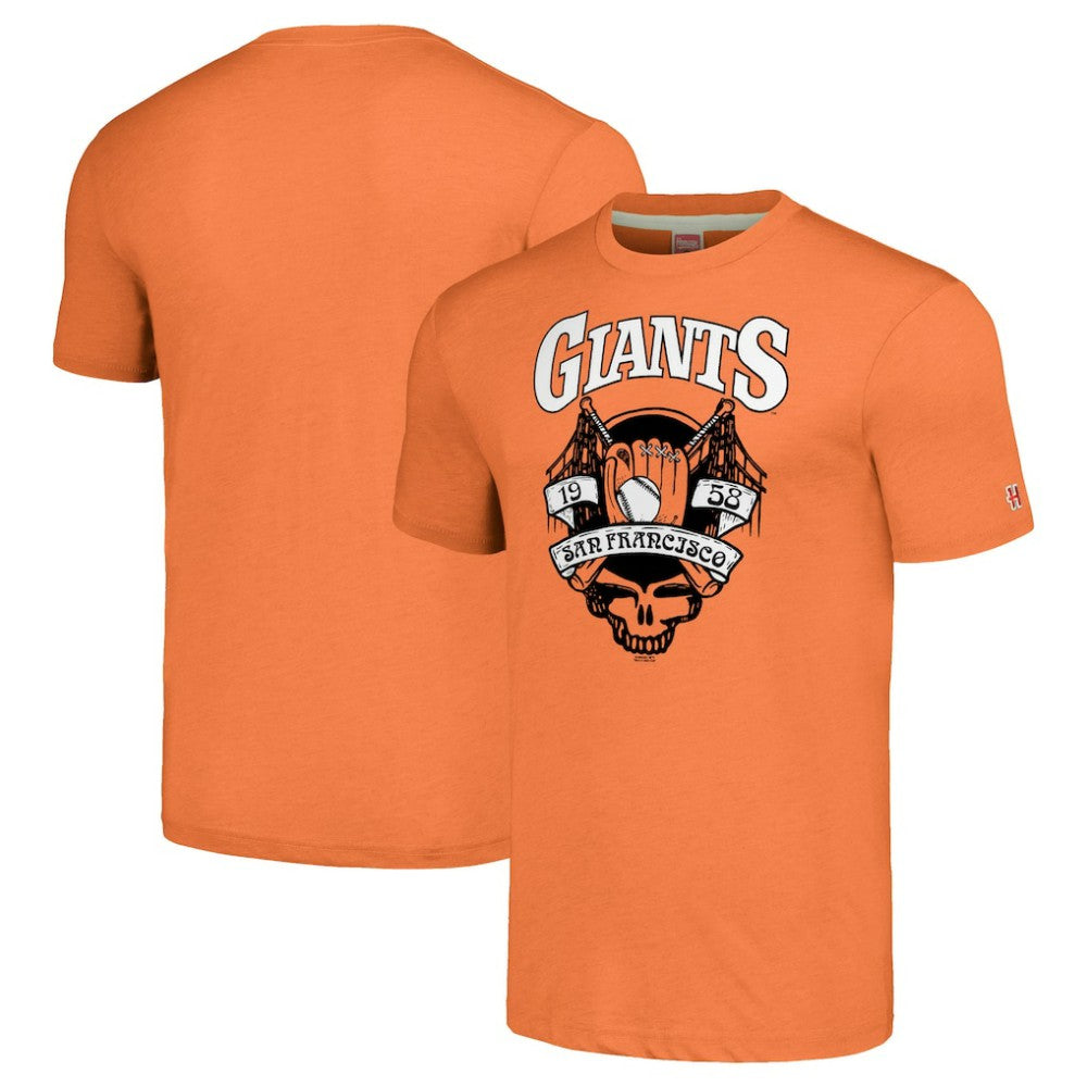 San Francisco Giants Homage Grateful Dead Tri-Blend T-Shirt - Orange T-shirts