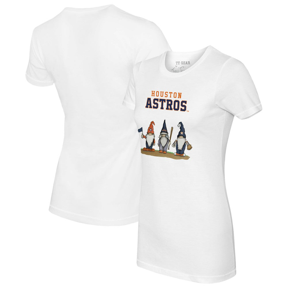 Houston Astros Tiny Turnip Women's Gnomes T-Shirt - White T-shirts