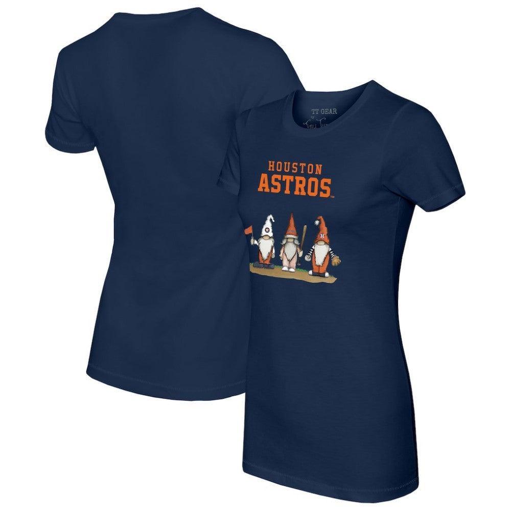 Houston Astros Tiny Turnip Women's Gnomes T-Shirt - Navy T-shirts