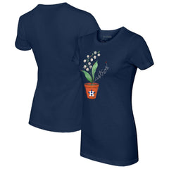 Houston Astros Tiny Turnip Women's Lilies and Ladybugs T-Shirt - Navy T-shirts