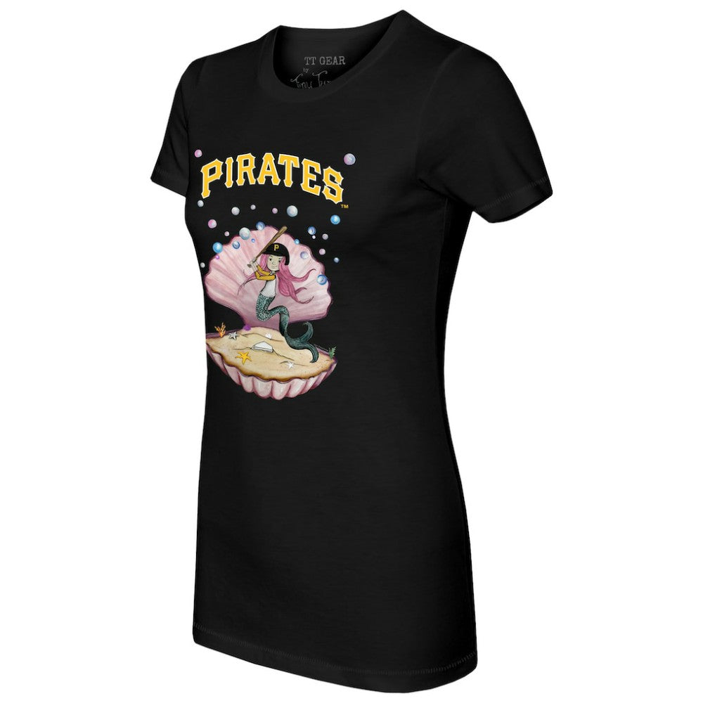 Pittsburgh Pirates Tiny Turnip Women's Mermaid T-Shirt - Black T-shirts