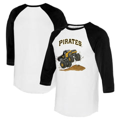 Pittsburgh Pirates Tiny Turnip Unisex Monster Truck 3/4-Sleeve Raglan T-Shirt - White/Black T-shirts