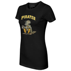 Pittsburgh Pirates Tiny Turnip Women's Triceratops T-Shirt - Black T-shirts