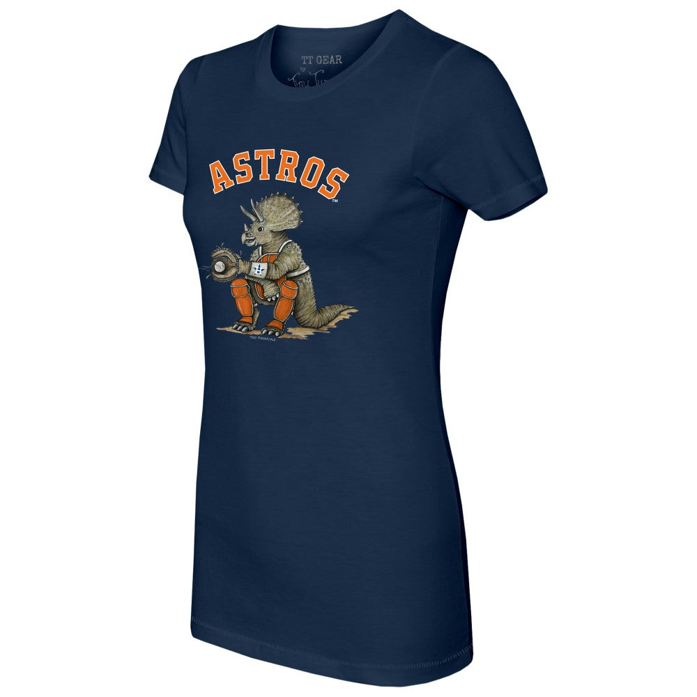 Houston Astros Tiny Turnip Women's Triceratops T-Shirt - Navy T-shirts