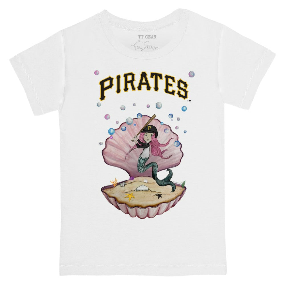 Pittsburgh Pirates Tiny Turnip Youth Mermaid T-Shirt - White T-shirts