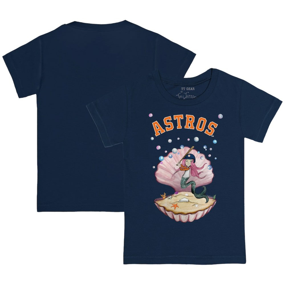 Houston Astros Tiny Turnip Youth Mermaid T-Shirt - Navy T-shirts