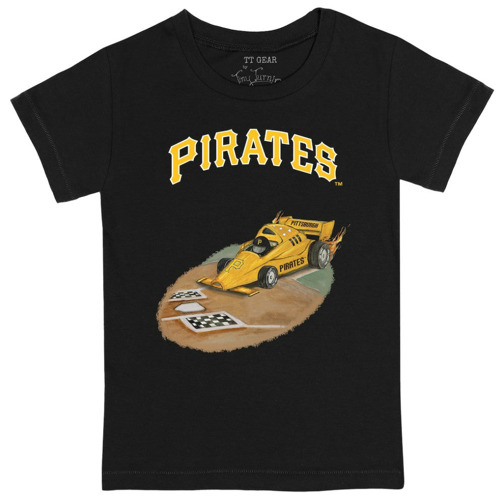 Pittsburgh Pirates Tiny Turnip Youth Racecar T-Shirt - Black T-shirts