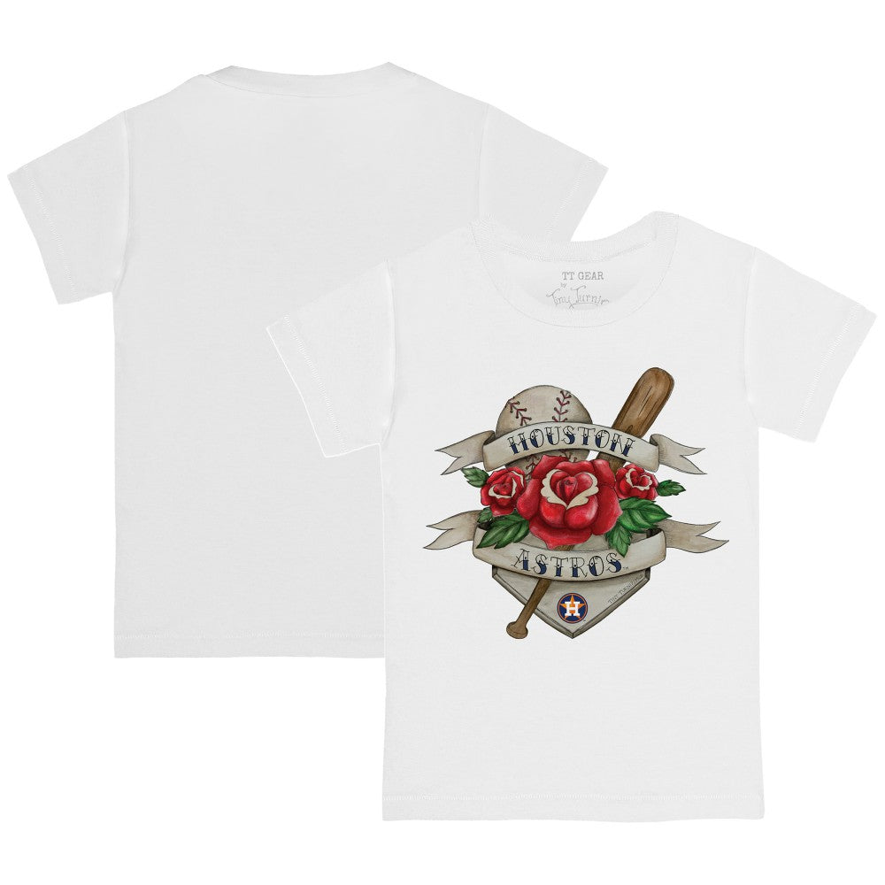 Houston Astros Tiny Turnip Youth American Traditional Rose T-Shirt - White T-shirts