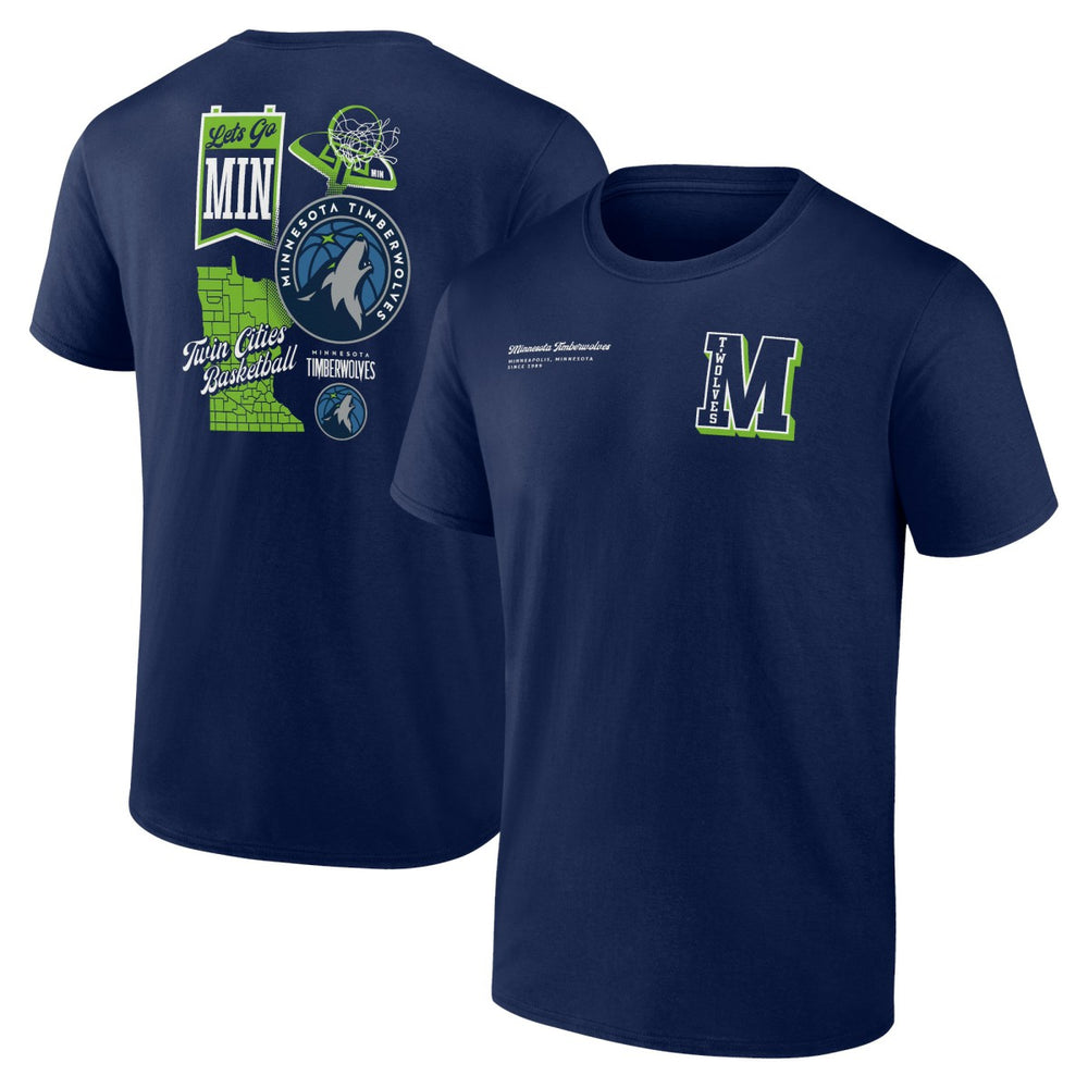 Minnesota Timberwolves Split Zone T-Shirt Navy