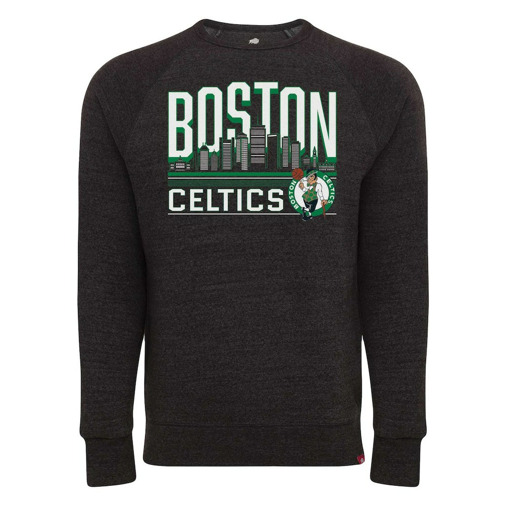 Boston Celtics Sportiqe Unisex Harmon Super Soft Tri-Blend Raglan Pullover Sweatshirt Heather Black