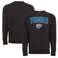 Oklahoma City Thunder Sportiqe Unisex Harmon Super Soft Tri-Blend Raglan Pullover Sweatshirt Black