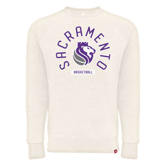 Sacramento Kings Sportiqe Unisex Harmon Super Soft Tri-Blend Raglan Pullover Sweatshirt Cream