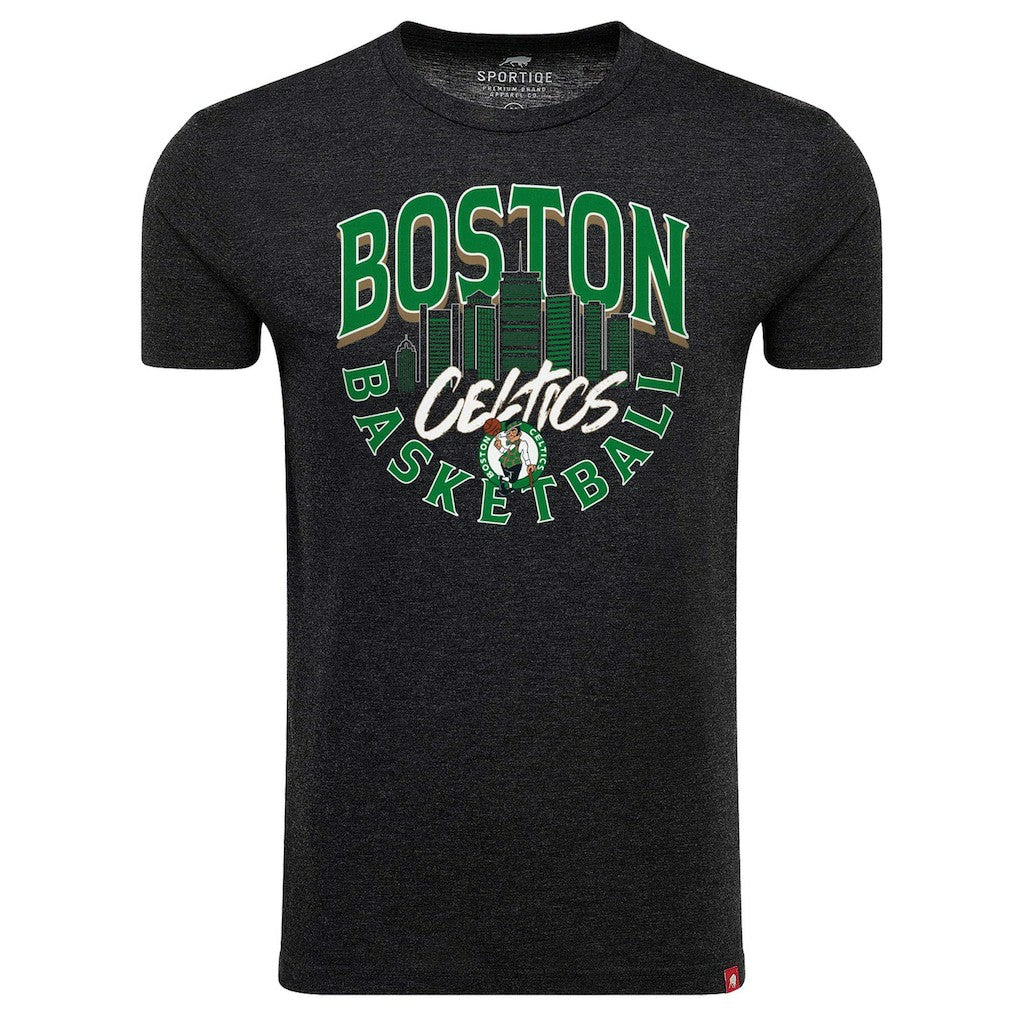 Boston Celtics Sportiqe Unisex Comfy Super Soft Tri-Blend T-Shirt Heather Black