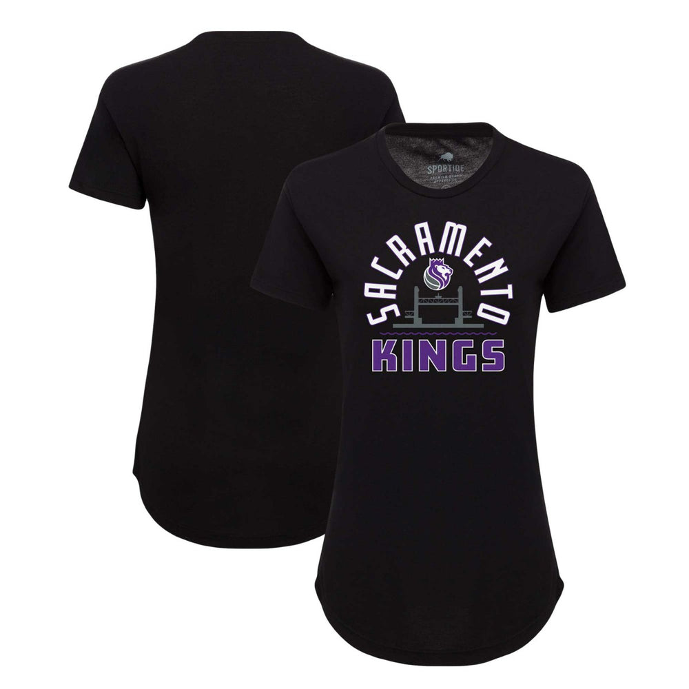 Sacramento Kings Sportiqe Women's Phoebe Super Soft Tri-Blend T-Shirt Black